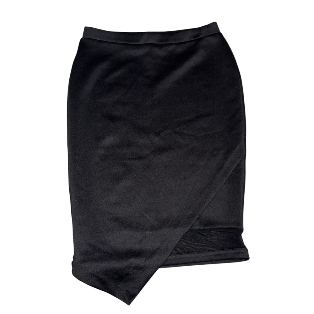 Bisou Bisou Black Asymmetrical Bodycon Skirt Size M